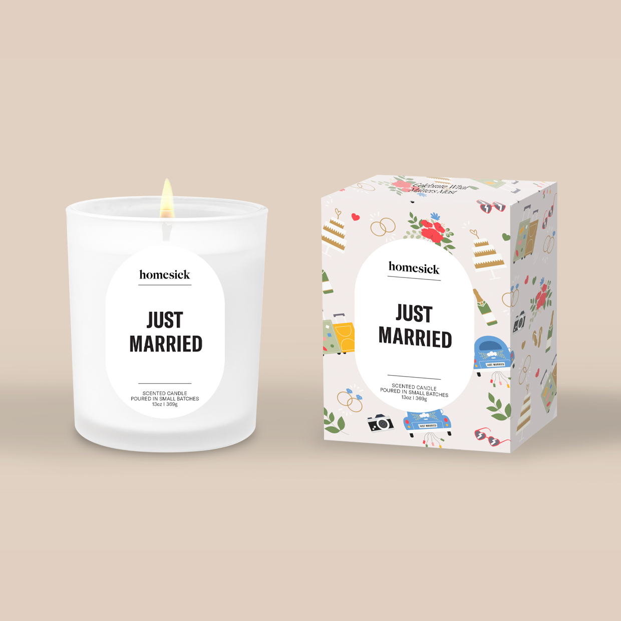 Just Married Candle