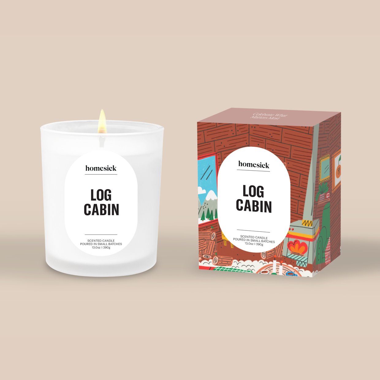 Log Cabin Candle