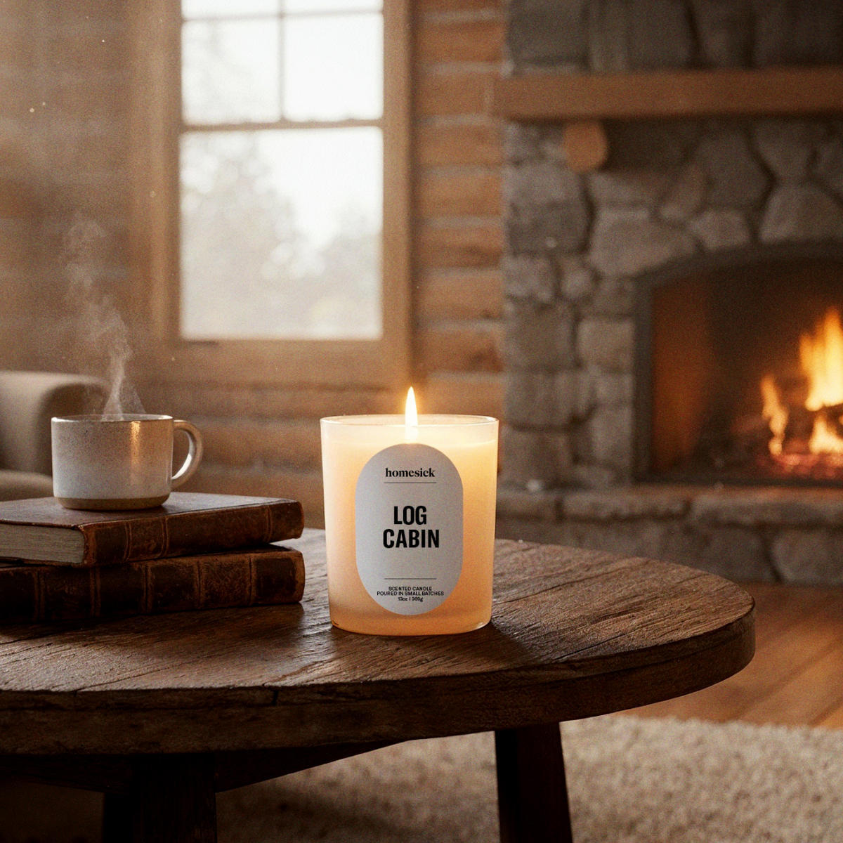 Log Cabin Candle - Winter Cabin Holiday Candle