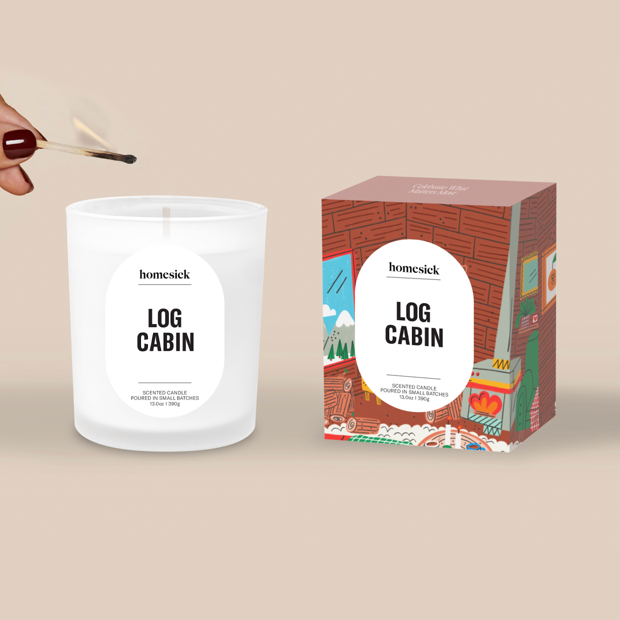 Log Cabin Candle