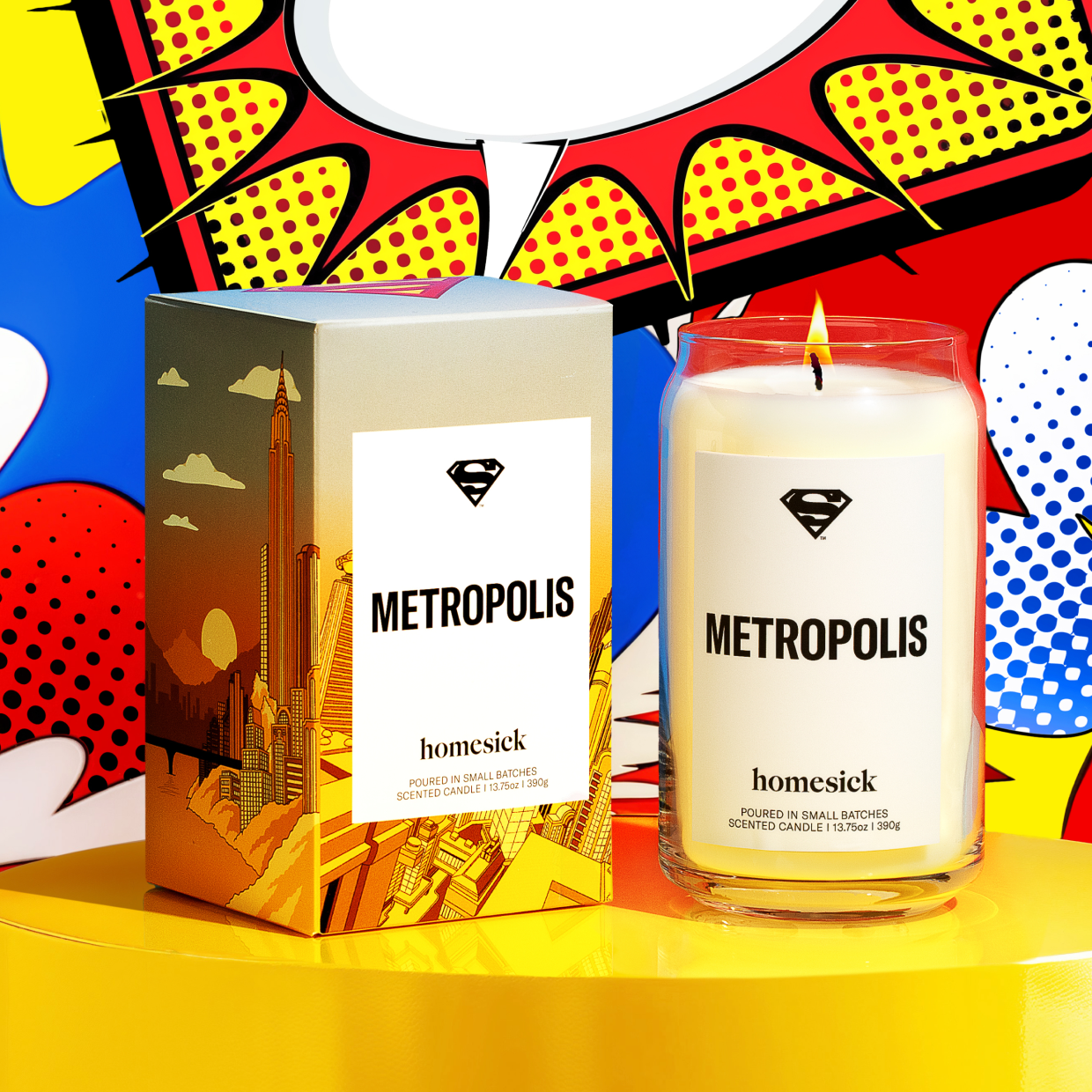 Superman Metropolis Candle