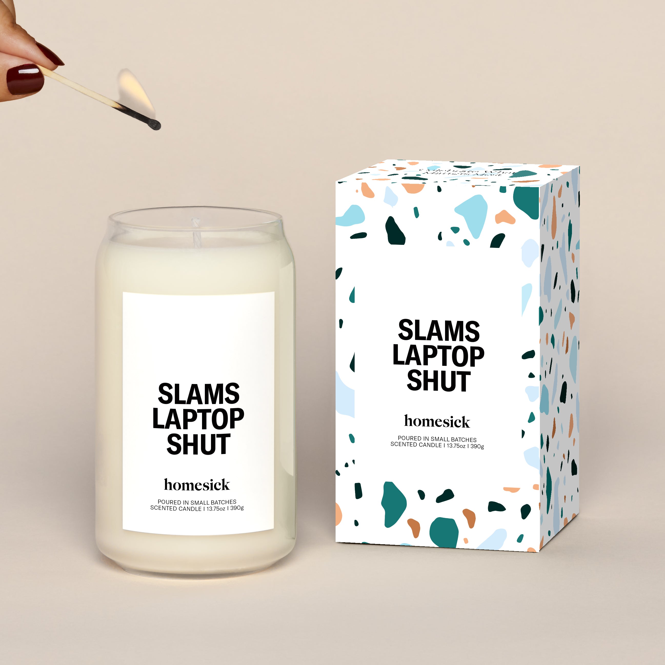 Slams Laptop Shut Candle – Homesick