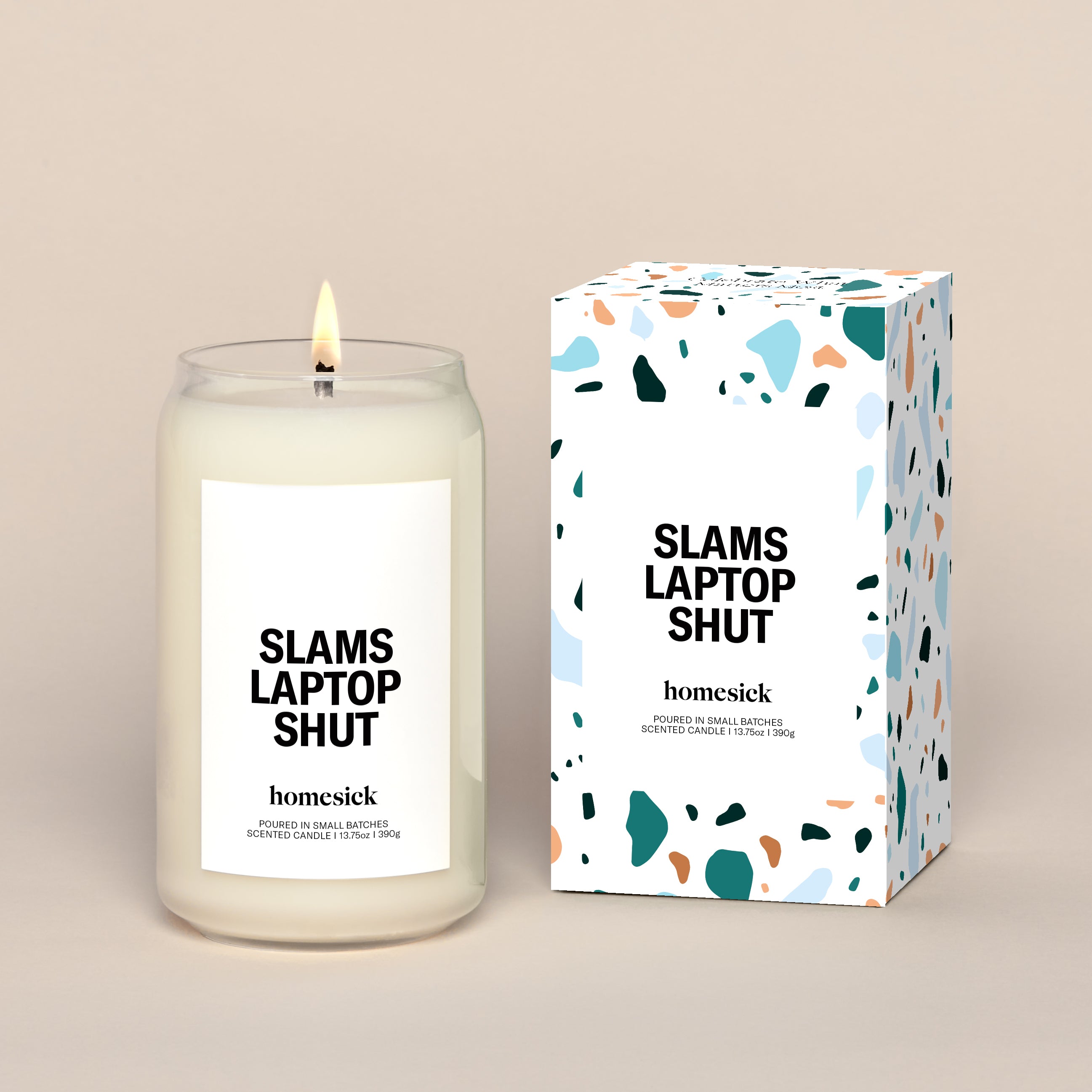 Slams Laptop Shut Candle