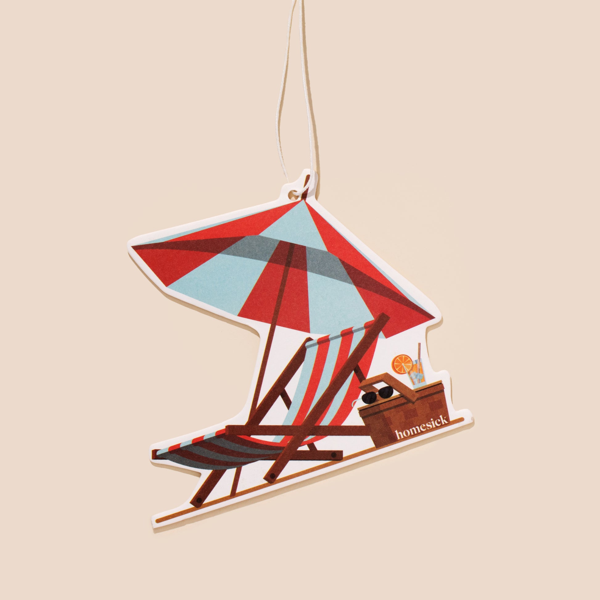 Car freshener on a cream colored background