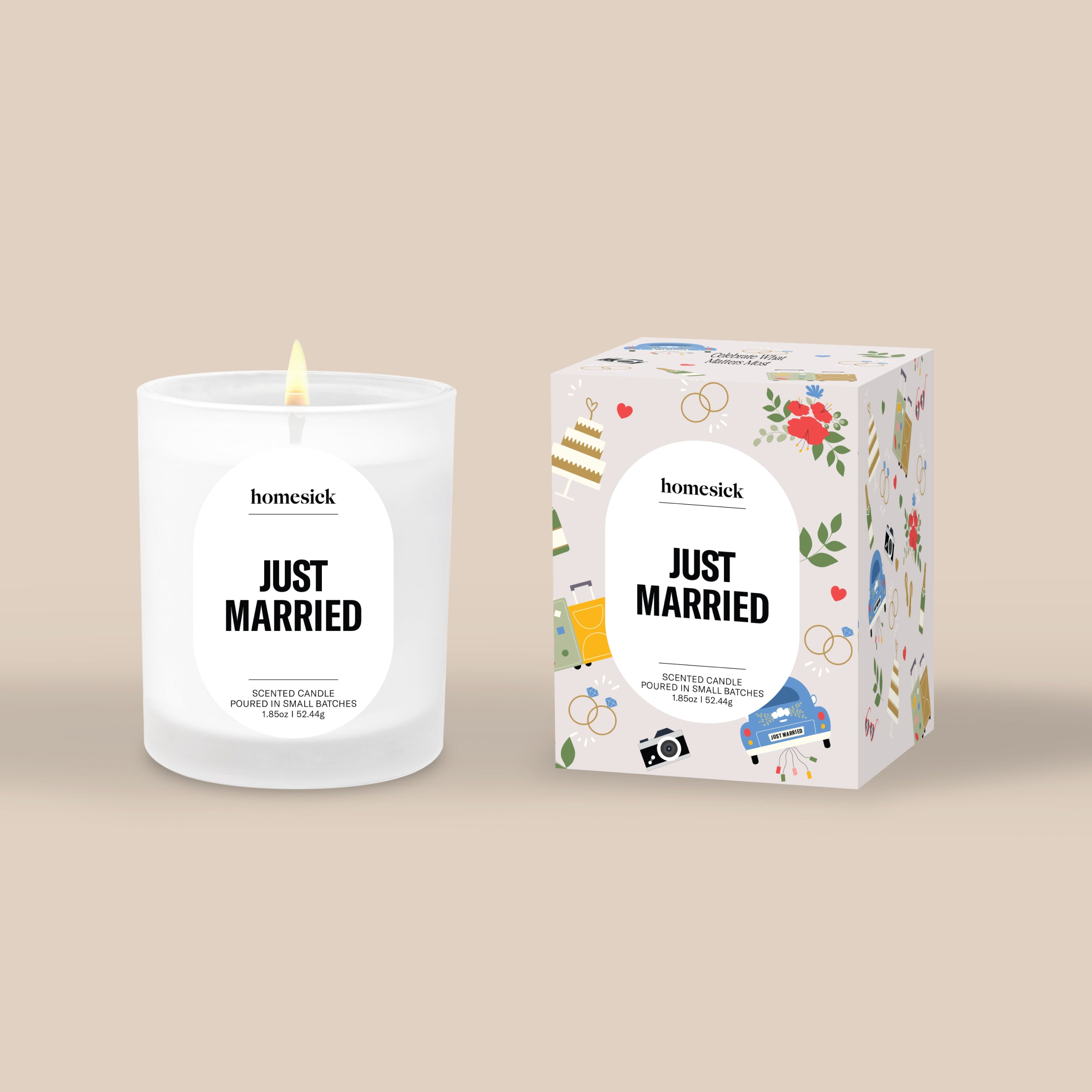 Just Married Mini Candle