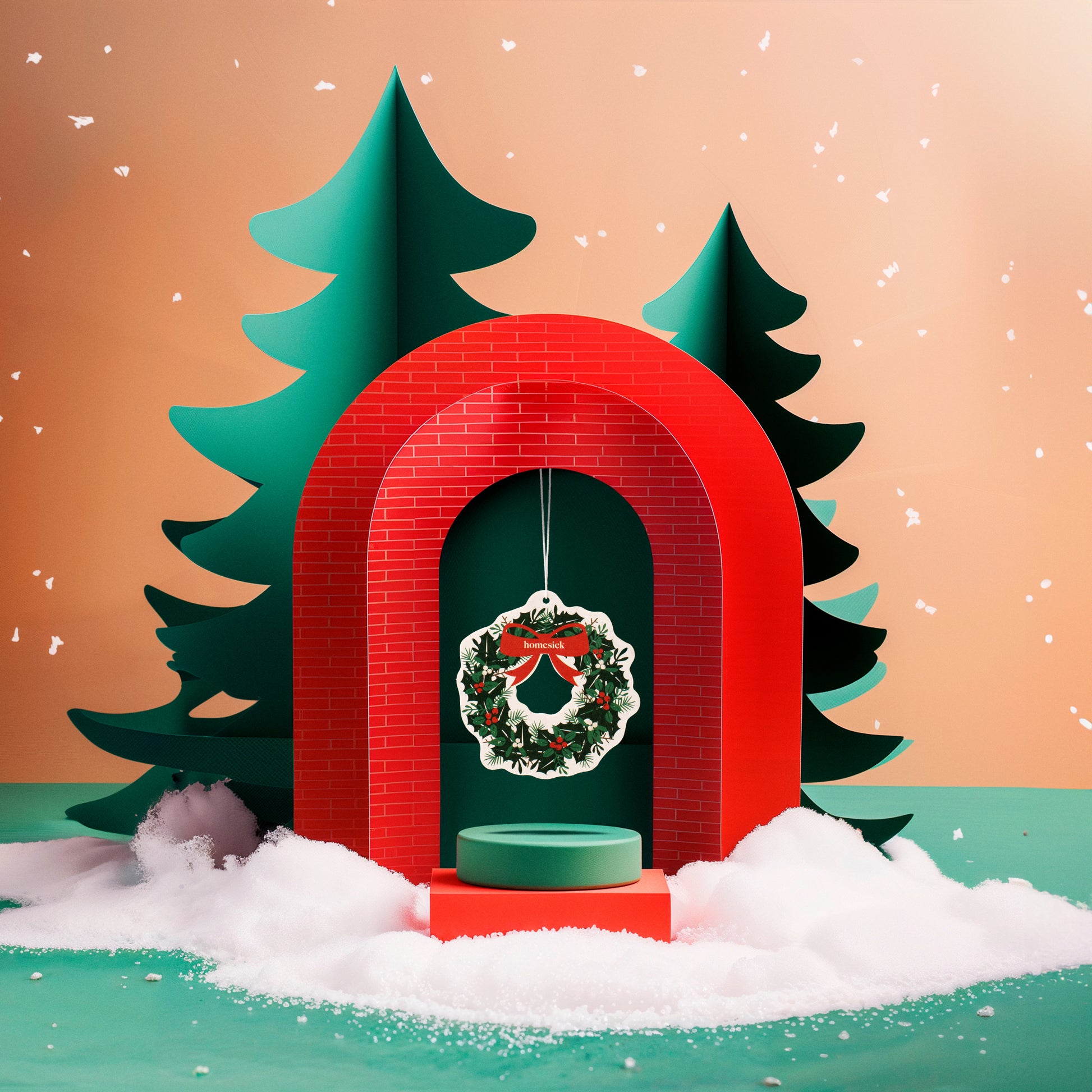 Car freshener in a festive scene