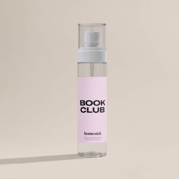 A product shot of the Book ClubRoom Spray.