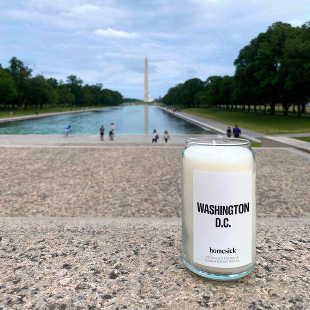 The Washington, D.C candle in front of the Mall.